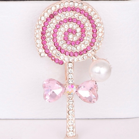 Lollipop Brooch Lollipop Pin Rhinestone Candy Brooch Pin - Picture 1 of 2